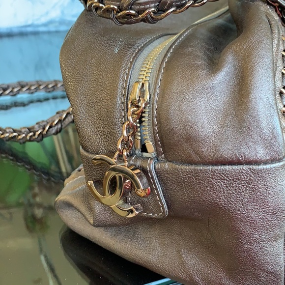 Metallic Chanel Bowling Bag with Box - Picture 2 of 7